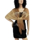 Nero 015 Elegante Sciarpa Leggera Stola Scialle Frange Filo Brillante Foulard Coprispalle