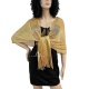 Oro dark 013 Elegante Sciarpa Leggera Stola Scialle Frange Filo Brillante Foulard Coprispalle