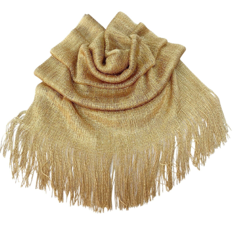 Dark gold 013 Elegant Light Scarf Stole Shawl Fringed Thread Bright Foulard Shrug