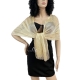 Oro gold 04 Elegante Sciarpa Leggera Stola Scialle Frange Filo Brillante Foulard Coprispalle
