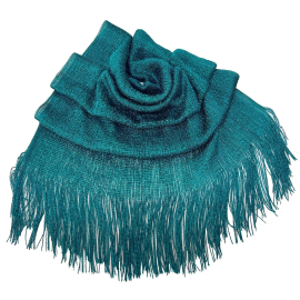 Dark Petrolium 08 Elegant Light Scarf Stole Shawl Fringed Thread Bright Foulard Shrug