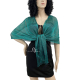 Petrolio dark 08 Elegante Sciarpa Leggera Stola Scialle Frange Filo Brillante Foulard Coprispalle