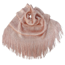 Rosa chiaro 02 Elegante Sciarpa Leggera Stola Scialle Frange Filo Brillante Foulard Coprispalle