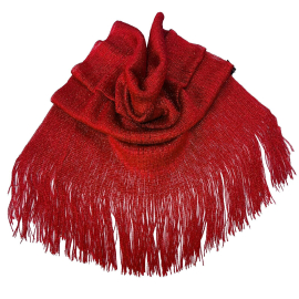 Rosso 07 Elegante Sciarpa Leggera Stola Scialle Frange Filo Brillante Foulard Coprispalle