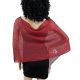 Rosso dark 017 Elegante Sciarpa Leggera Stola Scialle Frange Filo Brillante Foulard Coprispalle