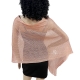 Salmone 016 Elegante Sciarpa Leggera Stola Scialle Frange Filo Brillante Foulard Coprispalle