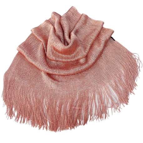 Salmon 016 Elegant Light Scarf Stole Shawl Fringed Thread Bright Foulard Shrug