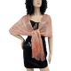 Salmon 016 Elegant Light Scarf Stole Shawl Fringed Thread Bright Foulard Shrug