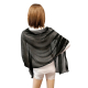 Black Pois Elegant Scarf Light Pleated Stole Light Scarf Shawl Cover