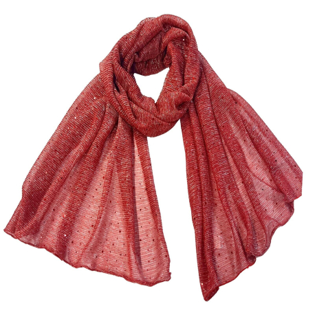 Rosa Fucsia Pois Elegante Sciarpa Stola Plissettata Luminosa Leggera Foulard Sciale Coprispalle