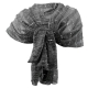 Black Silver Stripe Elegant Scarf Light Pleated Stole Light Scarf Shawl Cover