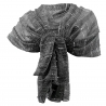 Black Silver Stripe Elegant Scarf Light Pleated Stole Light Scarf Shawl Cover