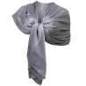 Silver Silk Scarf Shawl Foulard Shrug Stole Wedding Ceremony