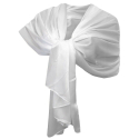 White Silk Scarf Shawl Foulard Shrug Stole Wedding Ceremony