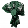 Verde Elegante Sciarpa Tango Misto Seta Foulard Sciale Semi Trasparente Effetto Pizzo