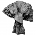 Argento Elegante Sciarpa Tango Misto Seta Foulard Sciale Semi Trasparente Effetto Pizzo