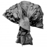 Silver Elegant Tango Scarf Blended Silk Foulard Semi Transparent Shawl Lace Effect