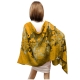 Yellow Elegant Tango Scarf Blended Silk Foulard Semi Transparent Shawl Lace Effect
