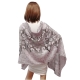 Lilac Elegant Tango Scarf Blended Silk Foulard Semi Transparent Shawl Lace Effect