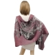 Lilla Elegante Sciarpa Tango Misto Seta Foulard Sciale Semi Trasparente Effetto Pizzo
