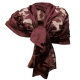 Rosso Elegante Sciarpa Tango Misto Seta Foulard Sciale Semi Trasparente Effetto Pizzo
