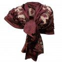 Rosso scuro Elegante Sciarpa Tango Misto Seta Foulard Sciale Semi Trasparente Effetto Pizzo