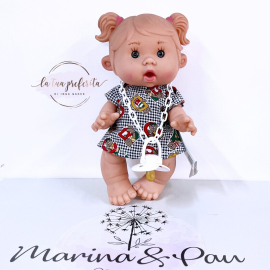 mod.6 NINES D'ONIL PEPOTES 28cm Bambola Profumata Mini Neonato con Ciuccio Gioco Collezione