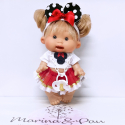 Party PEPOTES 28cm Minnie Mod.1 Bambola Profumata Mini Neonato Capelli Biondi New Collection