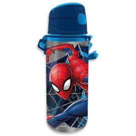 Spiderman 600ml Aluminum Bottle with Thermal Drinking Straw