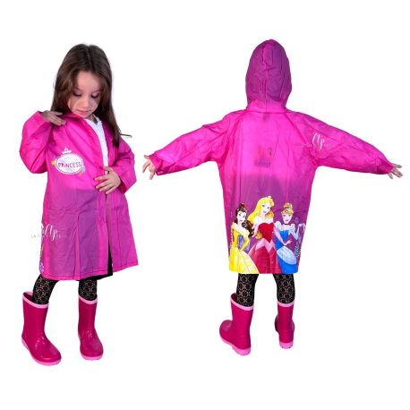 Disney Princess Rain Jacket RAINCOAT Waterproof PVC 3-8 Years Girl