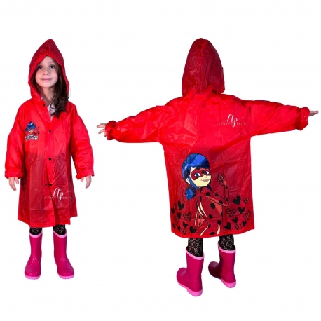 Miraculous Ladybug Giacca Parapioggia Impermeabile 4-9anni Bambina Poncho