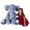Gigante Peluche Elefante Ginger Peloso 80cm Seduto Plush Soft Big Size XXXL