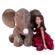Giant Plush Elephant Ginger Hairy 80cm Sitting Plush Soft Big Size XXXL