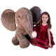 Giant Plush Elephant Ginger Hairy 80cm Sitting Plush Soft Big Size XXXL