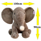 Giant Plush Elephant Ginger Hairy 80cm Sitting Plush Soft Big Size XXXL