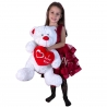 Orso con Cuore I Love You 60cm Grande Morbido Peluche Bianco Soft Big Plush XL