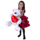 Orso 60cm Grande Peluche con Cuore I Love You San Valentino Bianco