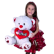 Bear 50cm Gold, Silver Thread Big Plush with Valentine's Love Heart
