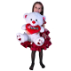 Bear 50cm Gold, Silver Thread Big Plush with Valentine's Love Heart