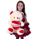 Orso 50cm Grande Peluche con Cuore Love San Valentino Avorio /Rosso