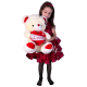 Orso 50cm Grande Peluche con Cuore Love San Valentino Avorio /Rosso