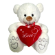Big Plush Bear 65cm with Heart Love Valentine White