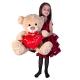 Big Plush Bear 65cm with Heart Love Valentine Beige