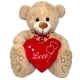 Big Plush Bear 65cm with Heart Love Valentine Beige