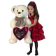 Ivon Bear Plush 80 cm White, Perfect Gift for Children Adults