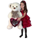 Ivon Bear Plush 80 cm White, Perfect Gift for Children Adults