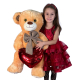 Bear with Heart Sequins 80 Large Soft Plush Beige Soft Big Plush XXL