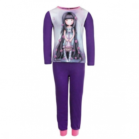 Santoro Gorjuss Viola Pigiama Due Pezzi Bambina da 4-6 anni Originale in Cotone