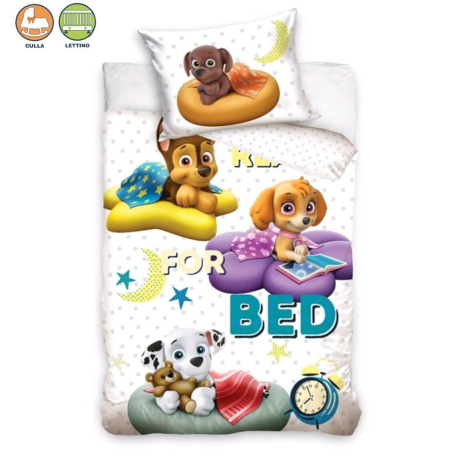 Paw Patrol 3 Pieces Set Child Bed Duvet Cover, Pillowcase + Sheets under