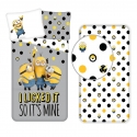 Minions Banana 3Pezzi Set Letto Singolo 140x200cm Copripiumino + Federa + Lenzuola con Angoli
